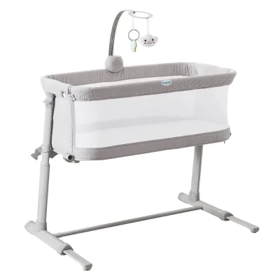 Easy Assemble Baby Crib Baby Bassinet Metal Frame Baby Beside Sleeper with Music Box