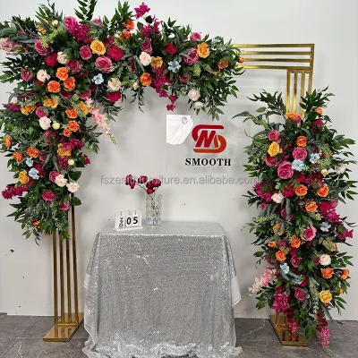 High Quality Silk Rose Floral Arch Runner Green Red Blue Pink Wedding Decoration Flower Runners for Wedding Decor