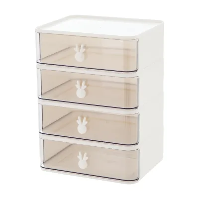 2025 New Design Cute Rabbit Pull Out Type Entrance Storage Cabinet Multifunctional Sundries Desktop Drawer Box