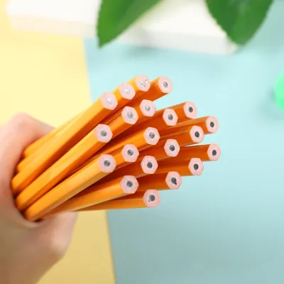 Pencil Yellow Rod with Eraser Head HB Pencil Sketch Drawing Pencil Learning Stationery Pen Primary School Student Writing Pen