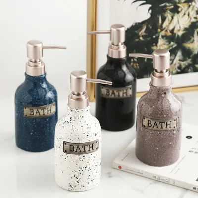 Luxury Porcelain Hand Pump Lotion Soap Dispenser Bottle, Hotel Home Bathroom Kitchen Use
