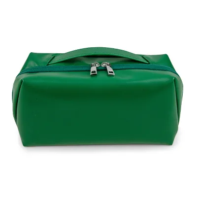 New Retro Solid Pu Leather Custom Makeup Bag Clutch Pouch Luxury Ladies Vintage Toiletries Cosmetic Organize Handbags for Women