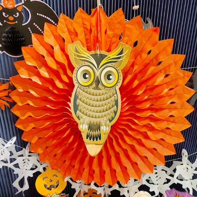 Woodland Animals Paper Owl Handmade 32CM Tissue Paper Decoration for Thanksgiving Hot Selling