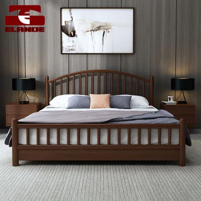 Queen Size Bed Wood Bed Nordic Modern Luxury Antique Hard Solid for Adult Bedroom Home Furniture Sofa Bed Bedroom Furniture