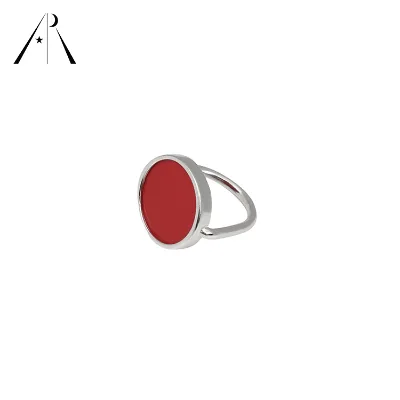 Red Silver Plated Low Order Ring Fashion Design 925 Sterling Silver Round Ring Cheap Ring