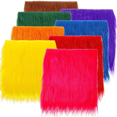 Pre Cut Artificial Fur Square Fabric Fluffy Faux Fur Chair Cover Pad Diy Gnome Christmas Decoration Sewing Craft Raw Material