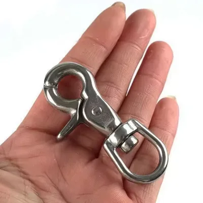 Stainless Steel 316 Scissor Snap Hook 1" Trigger Carabiner Lobster Claw Swivel Snap Hook