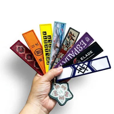 Travel Souvenir Durable Personalized Logo Embroidered Fabric Keychain Thermal Transfer Printing-Customizable Promotional