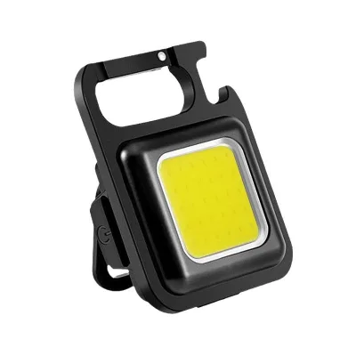 Multifunction Aluminum COB Work Light USB Rechargeable Keychain Flashlight Strong Magnet Outdoor Camping Lantern