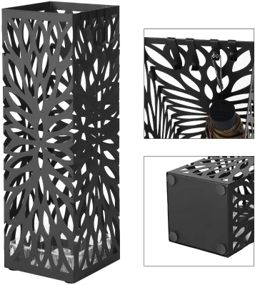 Zhongpin Free Standing Umbrella Stand Best Choice Metal Iron Umbrella Holder with Drip Tray for Office Storage