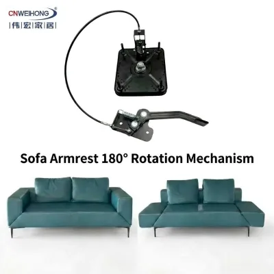 CNWEIHONG Heavy-Duty 180 Degree Sofa Armrest Swivel Plate Pedal Release Convertible Armrest-to-Seat Rotation Armrest Hinge