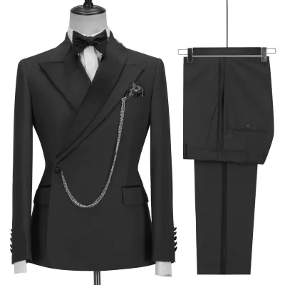 New Design Double Breasted Men's Suit With Pants Burgundy 2 Pieces Slim Fit Wedding Costume Homme Party Prom Blazer Male Wear