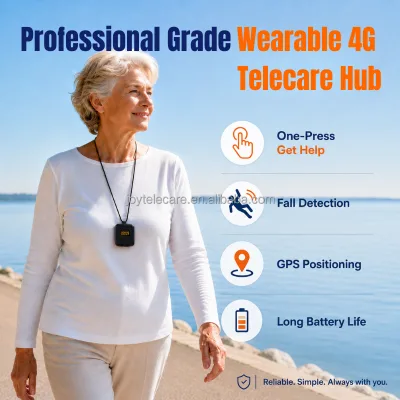 4G Wearable Medical Alert Device One-Touch SOS Real-Time GPS Tracking Fall Detection IP67 Rated Telecare Monitoring System for