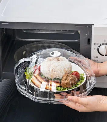 Hot Selling Kitchen Plastic Transparent Reusable Dome Fresh Keeping Microwave Splatter Cover for Food Pallet Dish BPA Free