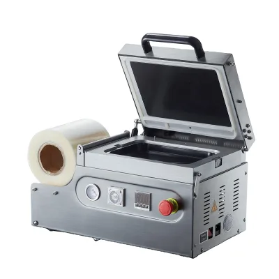 Cling Film Small Packaging Plastic Vacuum Skin Shrink Wrapper Machine Manual Tray Sealer for Packing Fruit Meat Food Business