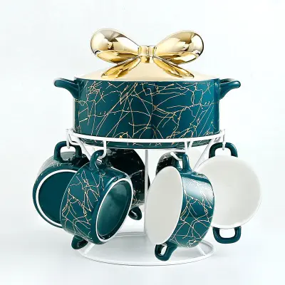 2023 New model pots porcelain pot Factory wholesale Eco-Friendly ceramic pots for kitchen