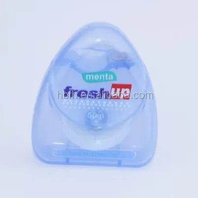 Colorful Flat Dental Floss in Triangle Container with Custom Logo for Teeth Cleaning
