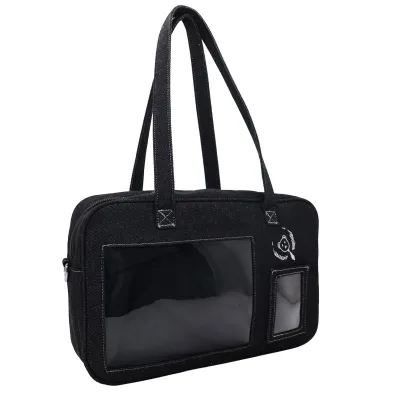 2025 Custom Fashion Black Color Denim Tote Bag & Crossbody Bag for Women Jean Garment Bag