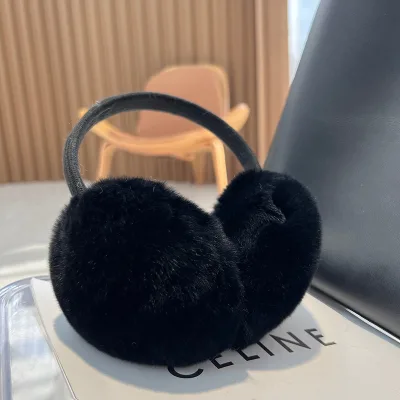 Wholesale New Winter Rex Rabbit Fur Earmuffs Cross Hair Band Warm Female Ear Muffs