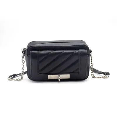 Women Black PU Quilted Crossbody Messenger Bag Square Phone Purse for Ladies Daily Casual Occasions Wholesale Custom Available