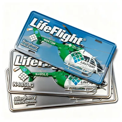 Custom Embossed 3D Aluminum License Plate Medical Helicopter Air Ambulance Emergency Rescue EMS First Responder Waterproof Decor