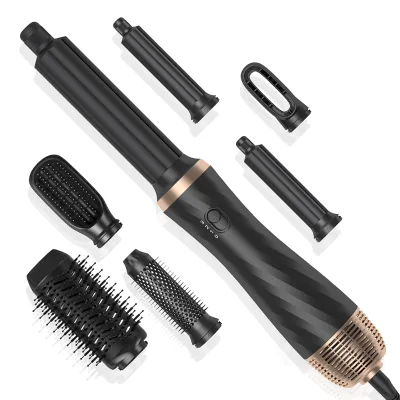 Professional 6 in 1 Hair Dryer Brush 1000W One Step Airstyler Hot Air Brush for Women Men Home Travel Ceramic Ionic
