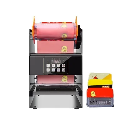 Tray Sealer Packaging Machine Plastic Food Container Sealing Meal Table Top Heat Tray Sealing Machine 14*14cm 26*17cm