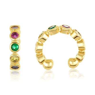 Gemnel 925 Silver Price Per Gram rainbow Ear Cuffs No Pierced Opal Earring