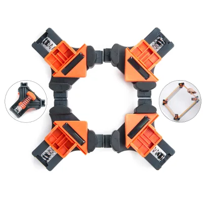 4pcs Woodworking Carpentry Frame Cabinet Making Adjustable Single Right Angle Clamp 90 Degree Corner Clamp