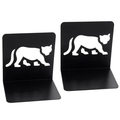 Custom Various Designs Heavy Duty Book Stand Black Iron Animal Sign Metal Bookends