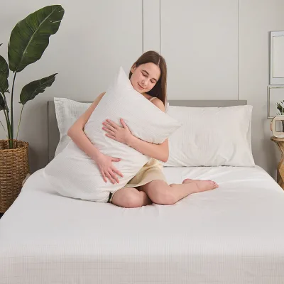 Luxurious Home Textile Bedding Silver Fiber Cotton Fitted Sheet Cover for Ultra-soft Moisture Absorption Grounding Bed Sheet