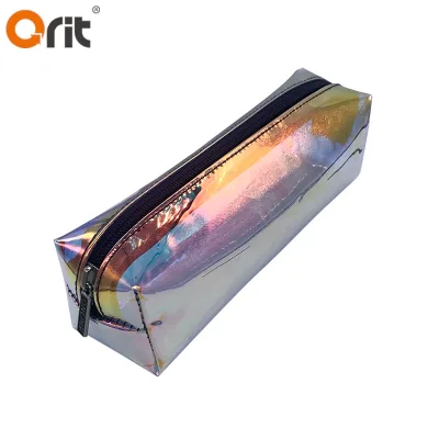 Good Quality TPU Transparent Pen Bad Laser rainbow Make up Pouch Stduent Pencil Pouch