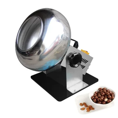 Auto Stainless Steel Horizontal Almond Gummies Sugar Home Use Food Powder Tablet Industrial Peanut Coating Machine High Quality
