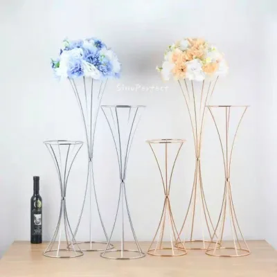 Wedding Table Centerpiece Decoration Gold Luxury Metal Round Pedestal 7 Arms Candelabra Candle Holder Stands Centerpiece