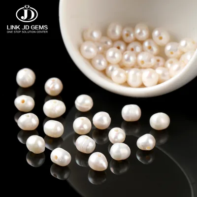 Premium Genuine Freshwater Rice Pearls Large Hole Loose Beads Bulk Pearl Charms for Custom Bracelet Jewelry Accessories