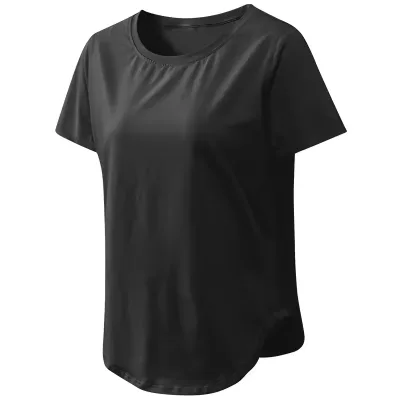 Women's Loose Short Fashion Half-Sleeve Yoga Top Quick-Drying Workout Sports T-Shirt 100% Cotton Lightweight Breathable Elastic