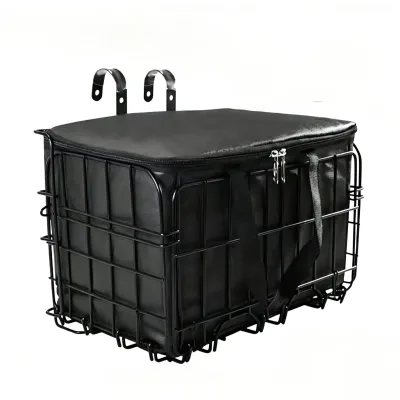 Folding Rear Bike Basket  Fold-Up  Front Bag Rear Hanging Cargo Rack for Mountain Bike Accessories