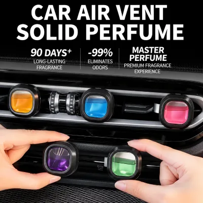 Car Air Vent Freshener 99% Odor Elimination Solid Perfume Diffuser Long Lasting Car Fragrance Vent Clip