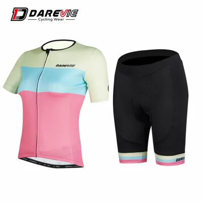 Custom Logo Women's Plus Size Plain Short Sleeve Cycling Suit Breathable Full Zip Jersey Gel Padded Cycling Shorts Road Bike