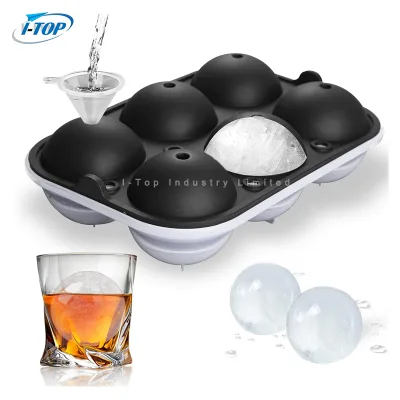 9 Grids Round Ice Mould DIY Whiskey Hockey Ice Ball Mold Plastic Ice Cube Tray with Lid and Storage Bin
