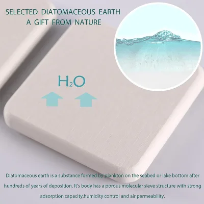 Four Piece Set of Absorbent Diatomaceous Earth Tray, Kitchen Soap Dish, Hand Sanitizer Rack, Plant Potted Drying Pad