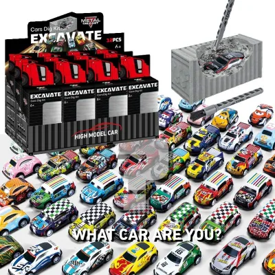 New Diecast Toy Car Archaeology Toy Set Excavate Random 1 Metal Car Model From 72 Models