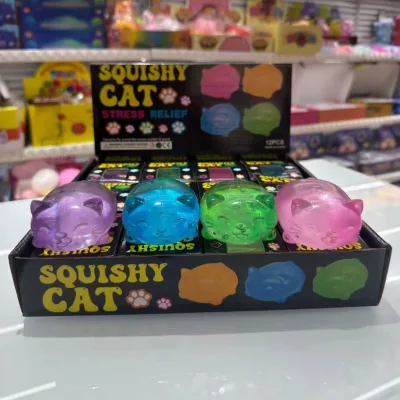 Cross-border New-style Creative Cat-shaped Thermoplastic Rubber Squishy Stress Relief Venting Lucky cat Slow-rebound Toy