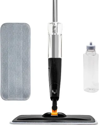 Professional 360 Rotary Head Replaceable Microfiber Head Magic Mop Stainless Steel Rod Cleaning Floor Flat Spray Mop