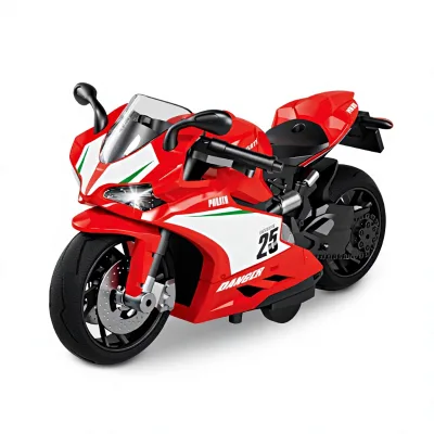 Best Seller Boy Gift Fun Toy Simulation Inertial Drive Motorcycle with Colorful Lights & Melody