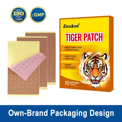 Wholesale Enokon Herbal Tiger Plaster Muscle Waist Neck Knee Tiger Patch ISO13485 Certified External Use OEM ODM Manufacturer