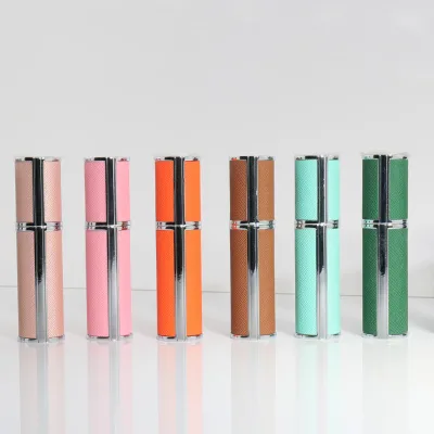 10ml Luxury Aluminum Perfume Atomizer Bottle with Leather Finish Custom Engraving Guangdong PUMP Model F907-Leather-silver