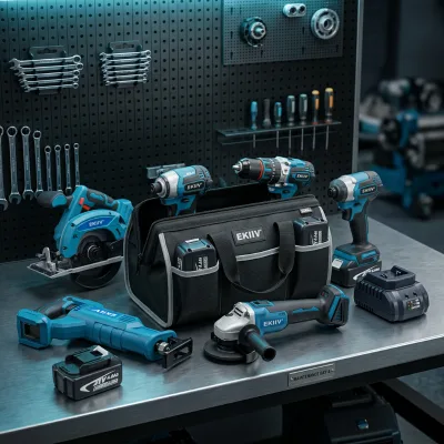 EKIIV CK-2106 Brushless Cordless Combo Set with Impact Drill for Wood Metal Plastic Drilling in Home Renovation CE Certified