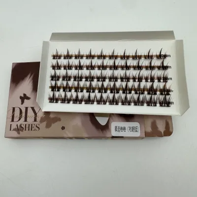Natural Brown DIY Cluster Eyelashes Wispy Manga Individual Segmented Lash Extensions Mixed Length Fairy False Eyelashes OEM/ODM