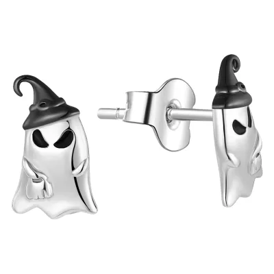 Halloween Fine Jewelry 925 Sterling Silver Enamel Little Devil Stud Earring Jewelry for Women Halloween Ghost Earrings